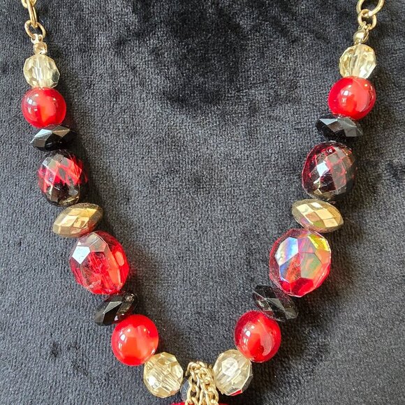 Womens Multicolor Multiple Beaded Glass Pendant Necklace with Lobster Clasp - Picture 4 of 6